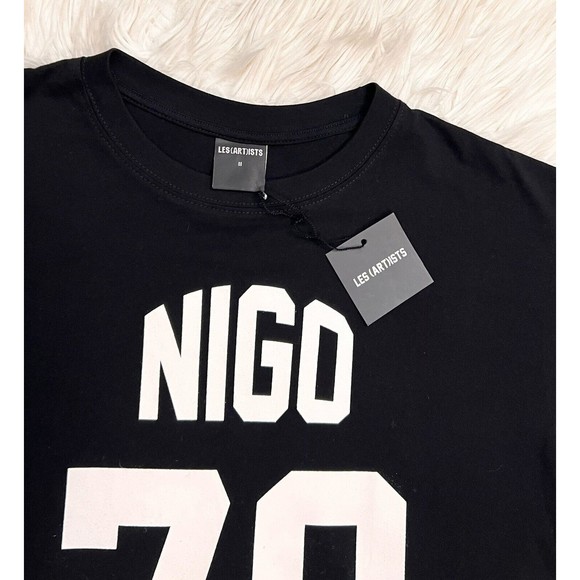 Les Artists Unisex NIGO 70 T-Shirt Black Short-sleeve Jersey Streetwear Size M - Picture 4 of 10